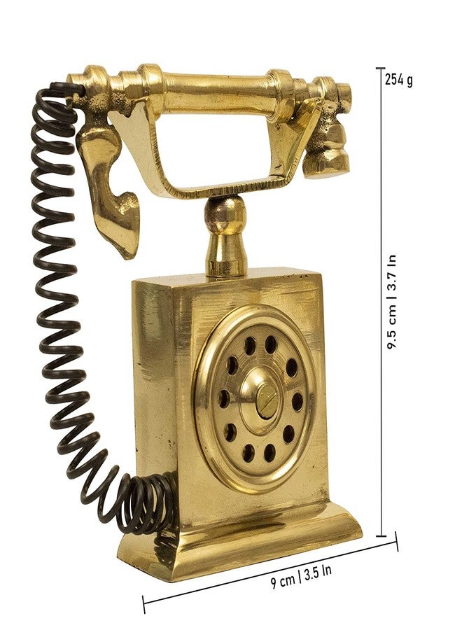Tirtha Enterprises Brass Traditional Toy Brass Telephone Miniature Household Appliances Pretend Play Toy for Kids Golden,for Kids and Home Decor - Image 3